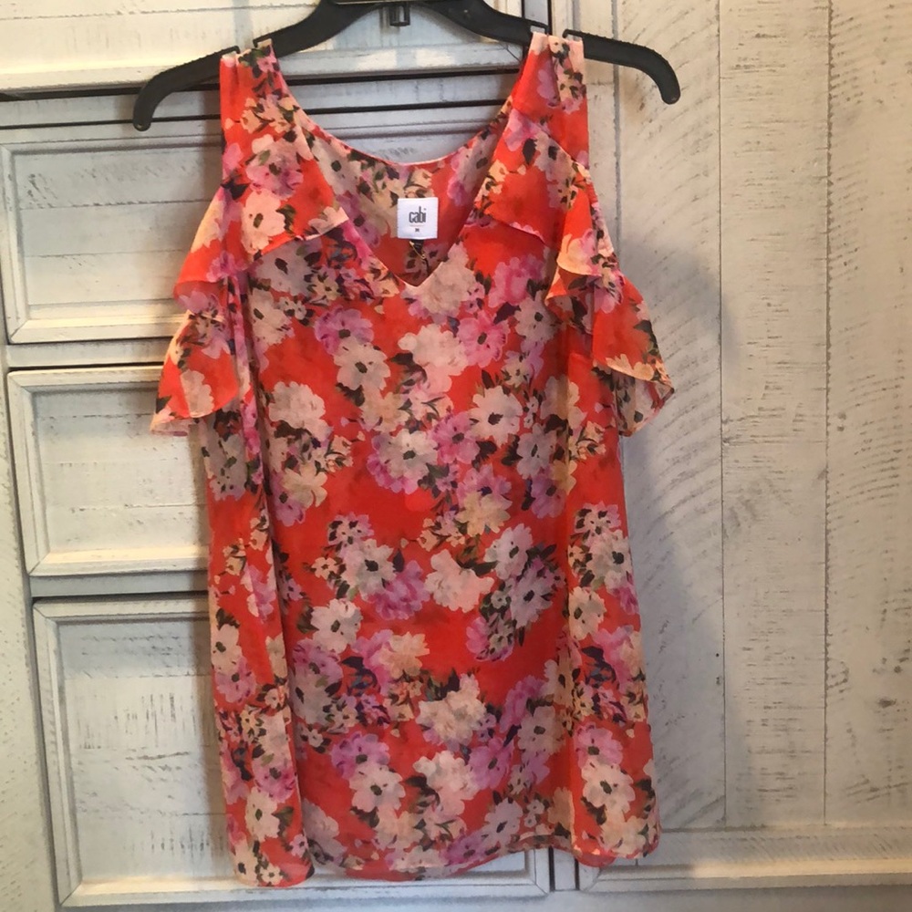 Cabi Lush Blouse, Size M, wallpaper floral, NWT